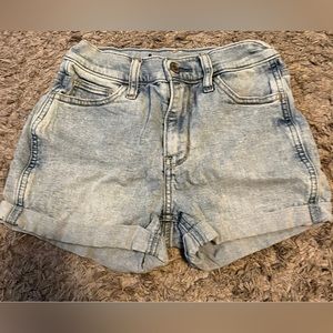 Hollister High Rise Light Wash Jean Shorts